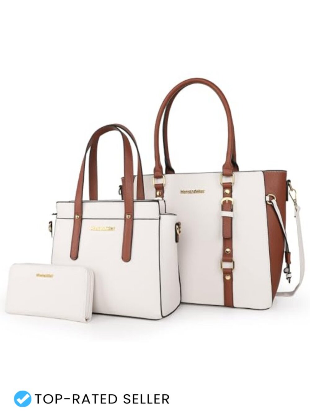 3PC PU Leather Tote Bag Wallet Set Satchel Shoulder Handbag